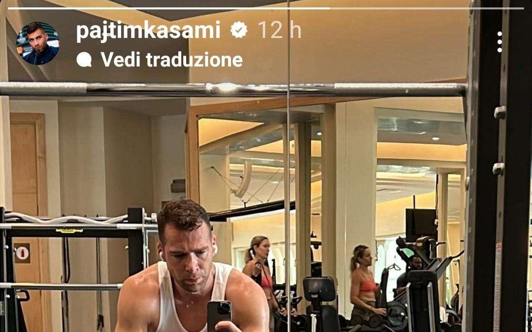 Sampdoria social, Kasami si mostra impegnato in palestra