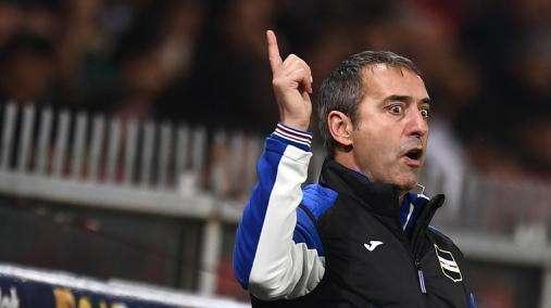 Giampaolo: "E' stata una partita dura con tanti falli ravvisati dall'arbitro. Subito il pareggio in maniera rocambolesca"