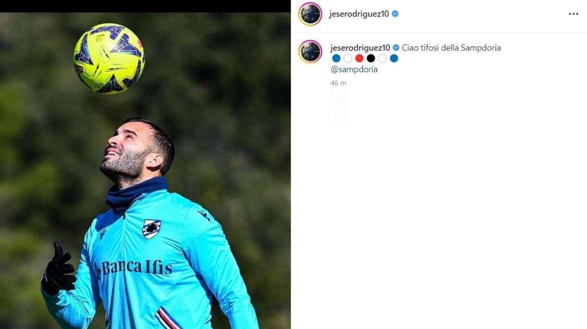 Sampdoria, Jesé Rodriguez si presenta ai tifosi sui social