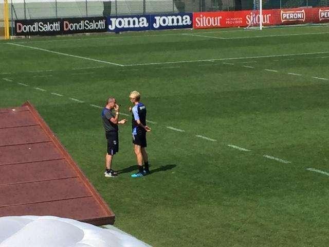Di Francesco lavora su calci piazzati e pressing. Oggi test con Real Vicenza