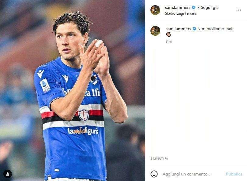 Sampdoria, Lammers applaude la squadra: "Non molliamo mai!"