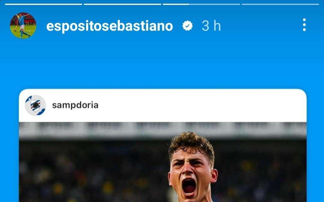 Social Sampdoria, il post di Sebastiano Esposito per il nuovo anno