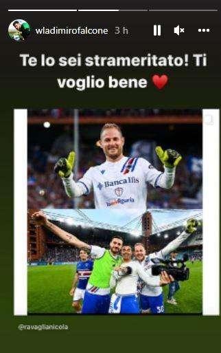 Sampdoria, Falcone festeggia esordio Ravaglia: "Te lo sei strameritato!"
