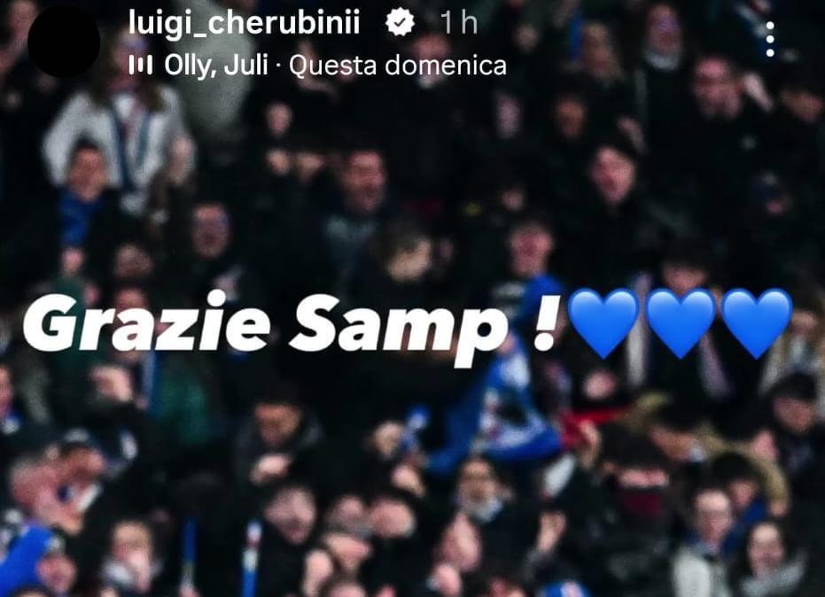 Prestiti Sampdoria, il ringraziamento social di Cherubini
