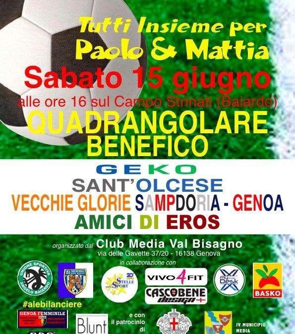 "Tutti insieme per Paolo & Mattia" sabato al Baiardo: all'asta maglie di molti blucerchiati