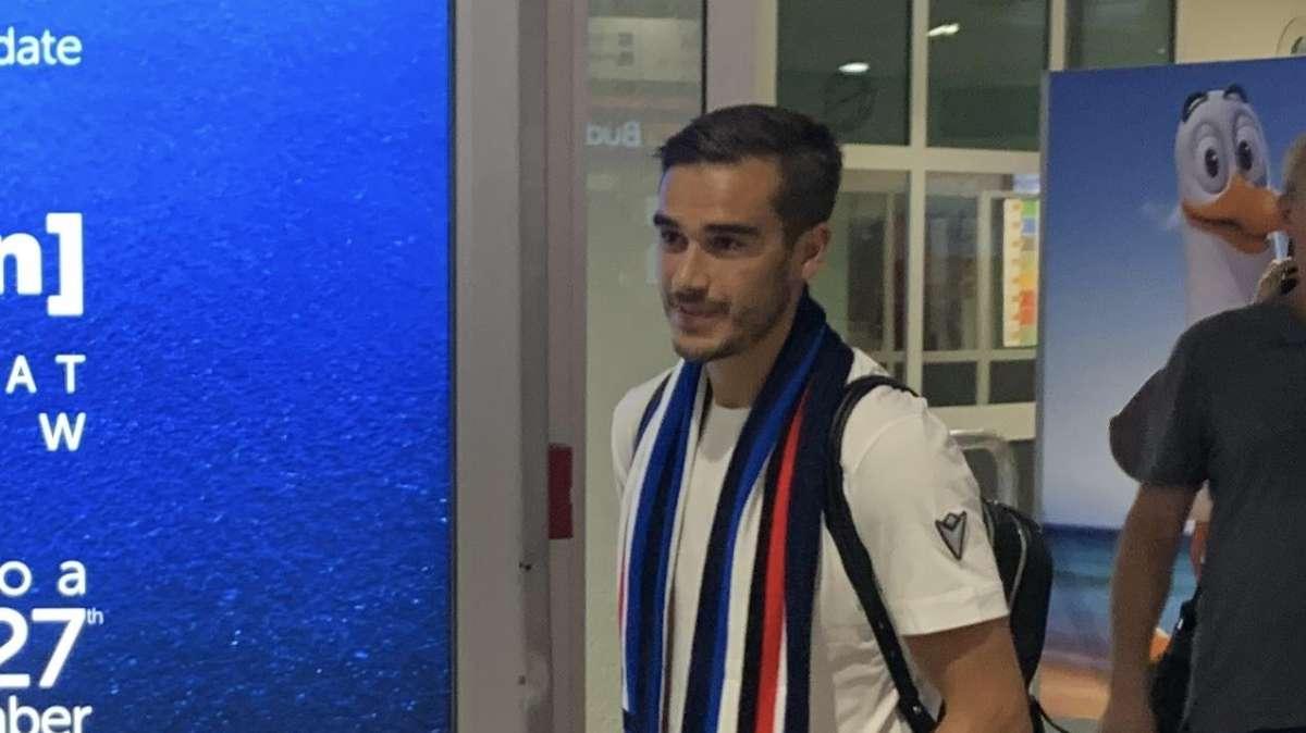 Sampdoria, le immagini dell'arrivo di Winks a Genova (Video)