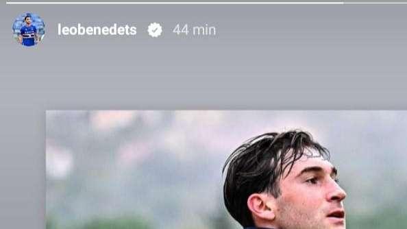 Sampdoria, post social per Benedetti: "Bentornato Leo"