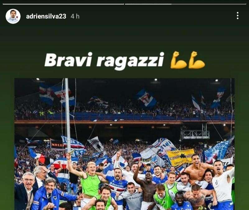 Vittoria Sampdoria nel derby, Adrien Silva agli ex compagni: "Bravi ragazzi"