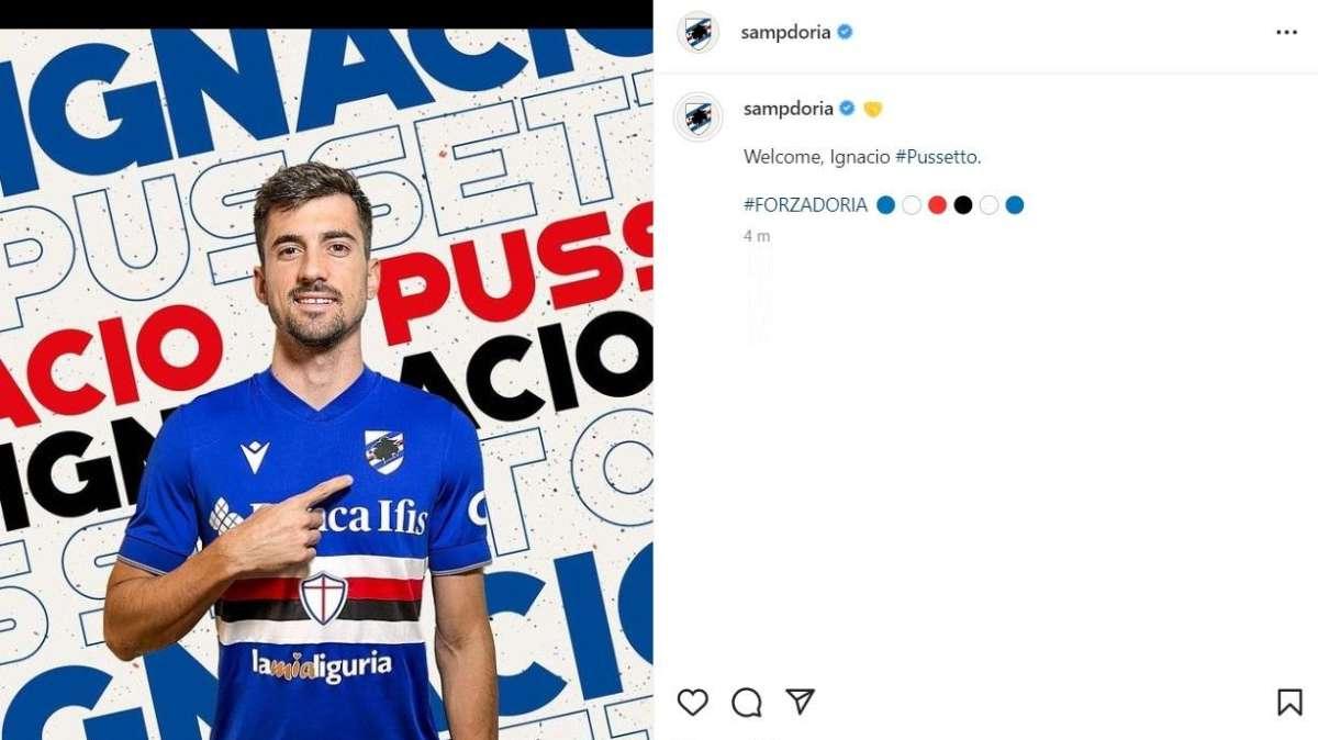 Sampdoria, il benvenuto social a Pussetto: "Welcome, Ignacio"