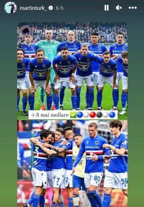 Sampdoria, Turk celebra la vittoria: "+3, mai mollare"