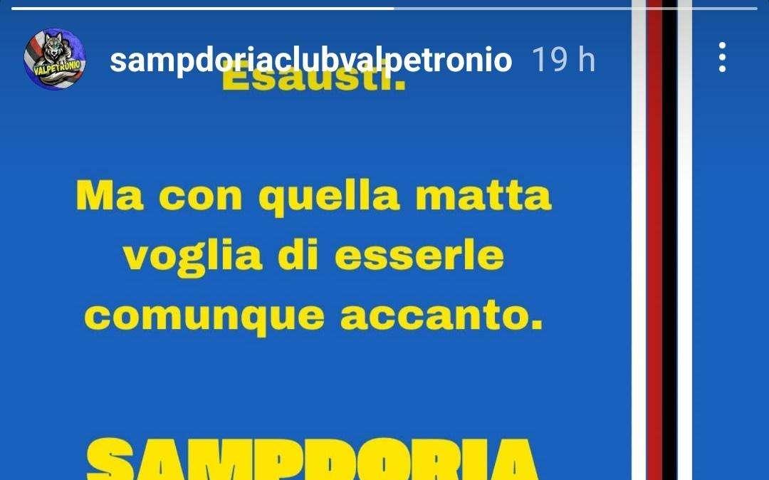 Sampdoria Club Valpetronio: "Esausti. Ma con voglia matta di esserle accanto"