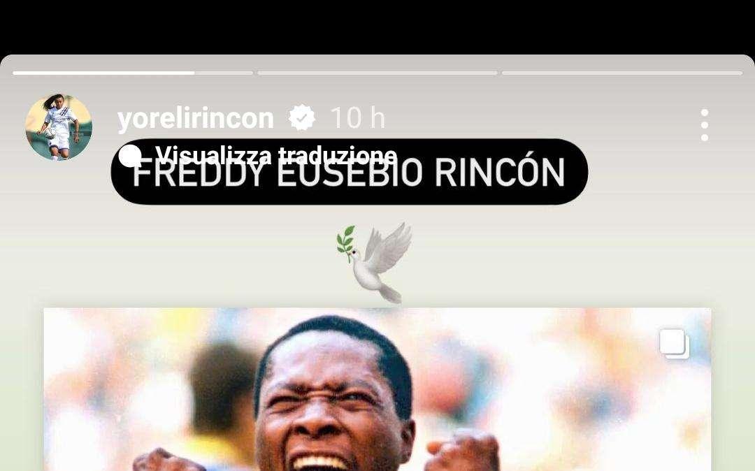 Sampdoria Women, Y. Rincon sui social ricorda Freddy Rincon
