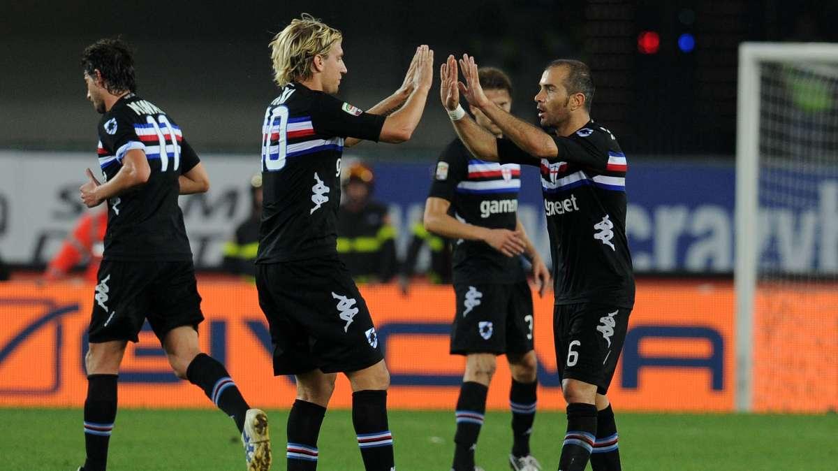 Photogallery Chievo - Sampdoria: l'esultanza blucerchiata all'1-1