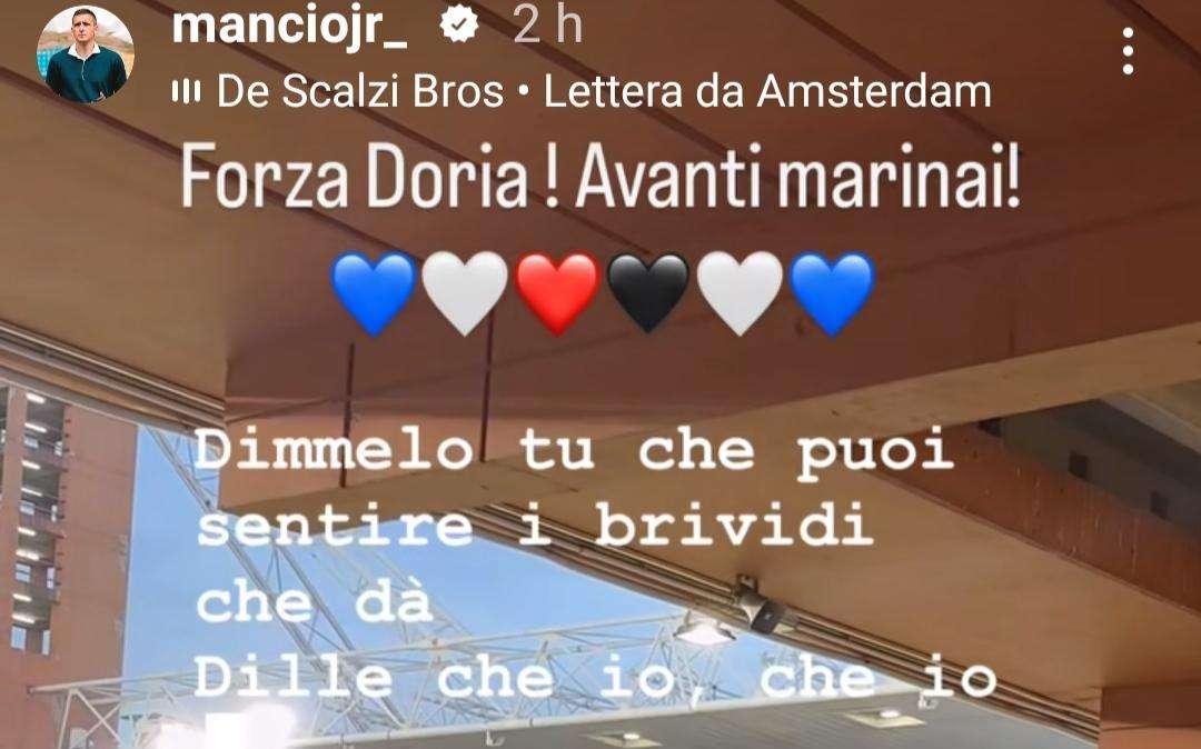 Sampdoria - Como, Andrea Mancini presente in tribuna al Ferraris