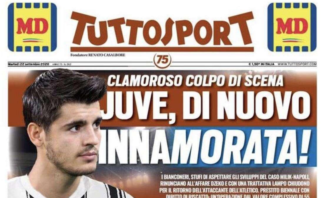 L'apertura di Tuttosport: "Juve di nuovo innaMorata!"
