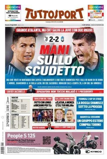 L'apertura di Tuttosport sulla Juventus: "Mani sullo scudetto"