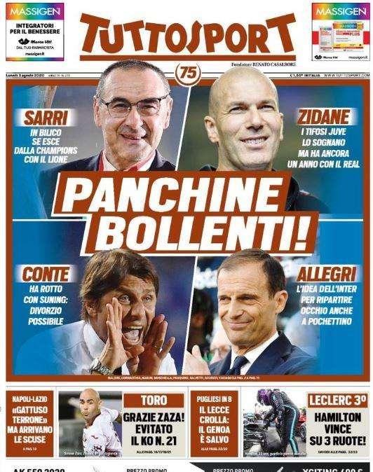 L'apertura di Tuttosport su Juventus e Inter: "Panchine bollenti!"