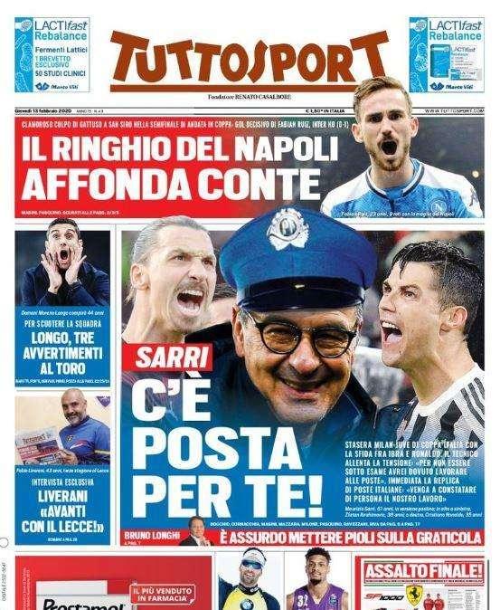 Tuttosport su Maurizio Sarri: "C'è posta per te!"