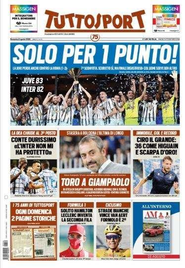 L'apertura di Tuttosport sulla Juventus: "Solo per un punto!"
