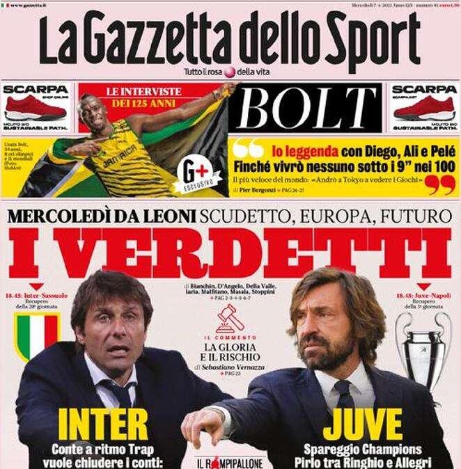Rassegna stampa sportiva oggi: Inter-Sassuolo, Conte alla meta