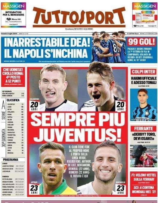 L'apertura di Tuttosport: "Sempre più Juventus!"