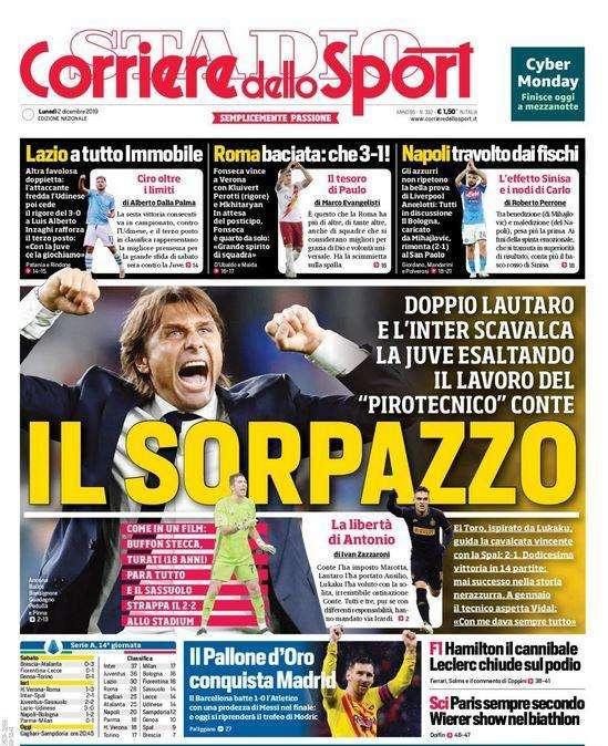 Il Corriere dello Sport in prima pagina: "Il sorpazzo"