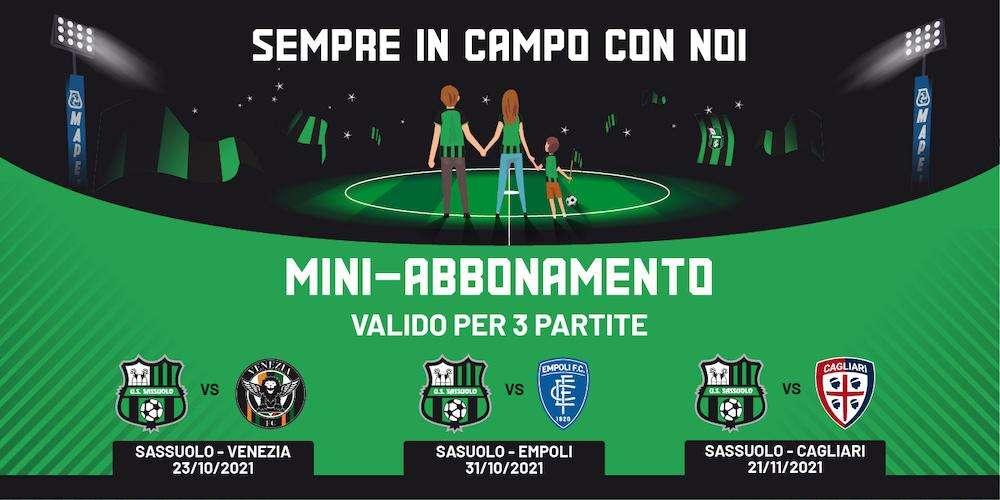 Mini-abbonamento Sassuolo per 3 partite: prezzi, info su come acquistarlo