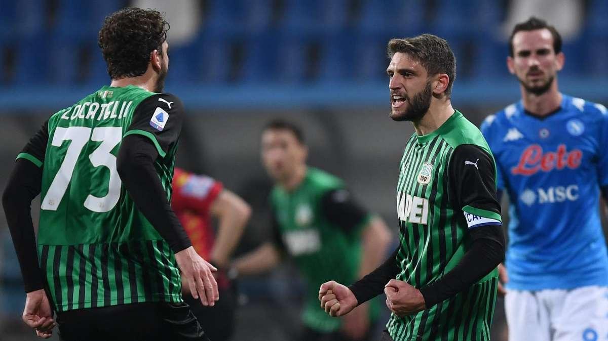 Sassuolo Napoli 3-3: tabellino e risultato finale. Caputo trova il pari al 95'!