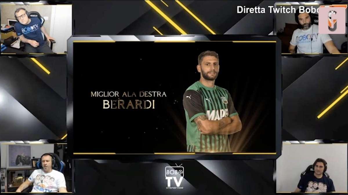 Berardi miglior ala destra per la Bobo Tv. Cassano: "Farà la storia ma ho un dubbio"