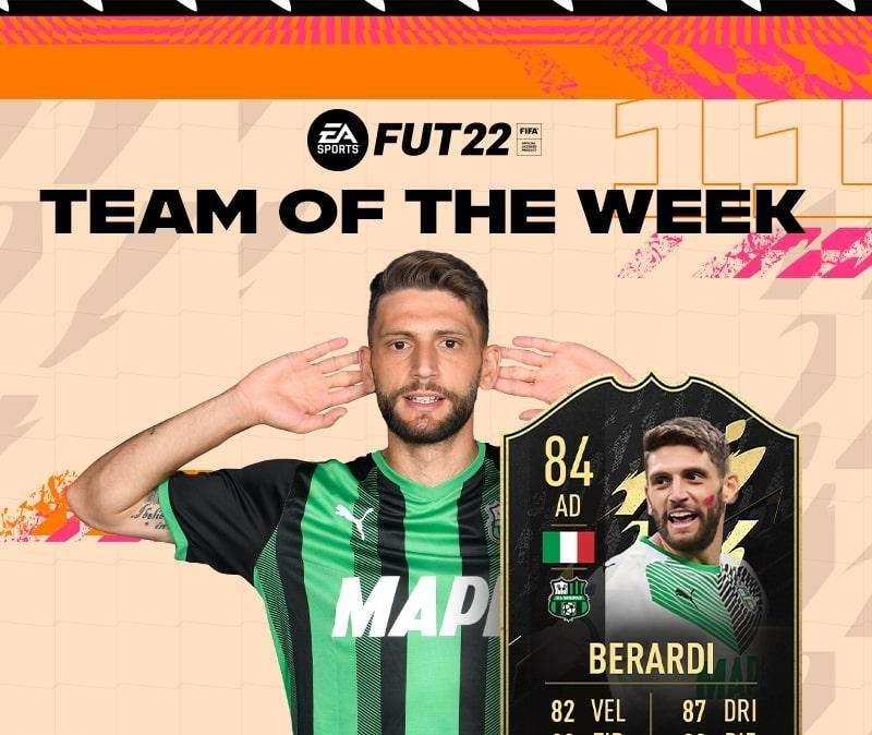 Domenico Berardi nel TOTW, il top team della settimana di FIFA 22