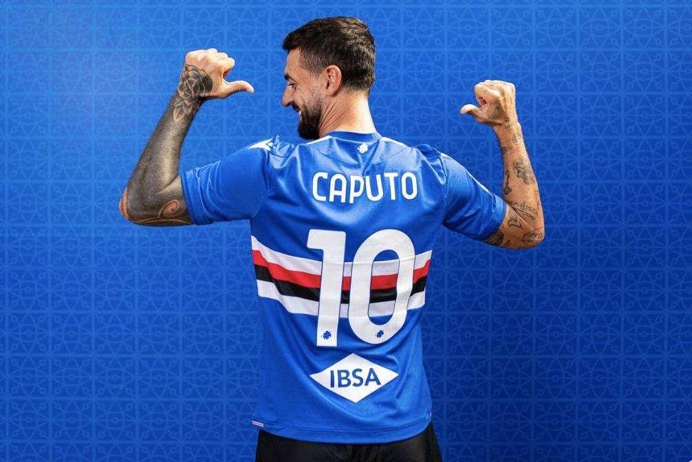 Caputo Sampdoria, la prima foto con la nuova maglia per l'ex Sassuolo