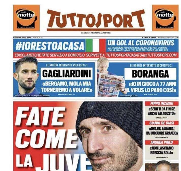 Tuttosport prima pagina oggi: "Fate come la Juve"