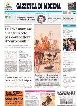 Gazzetta di Modena: "Mezzogiorno di fuoco per Juventus e Sassuolo"