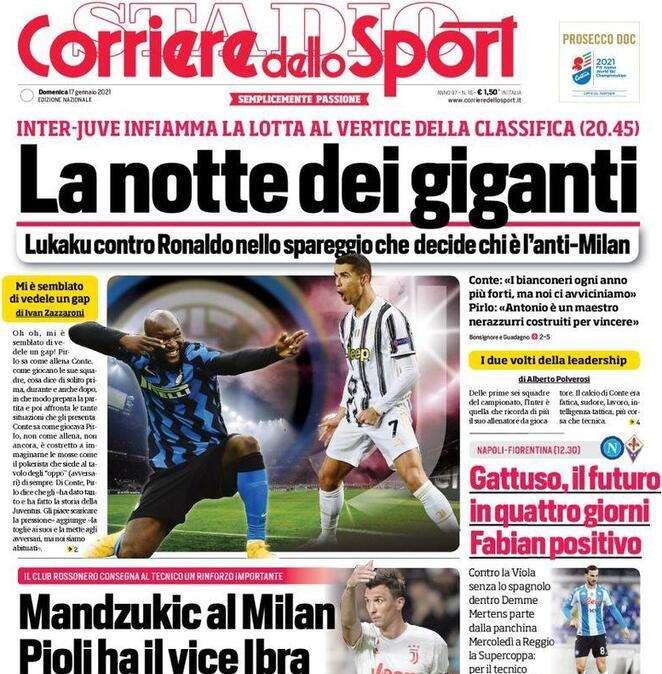 L'apertura del Corriere dello Sport: "La notte dei giganti"