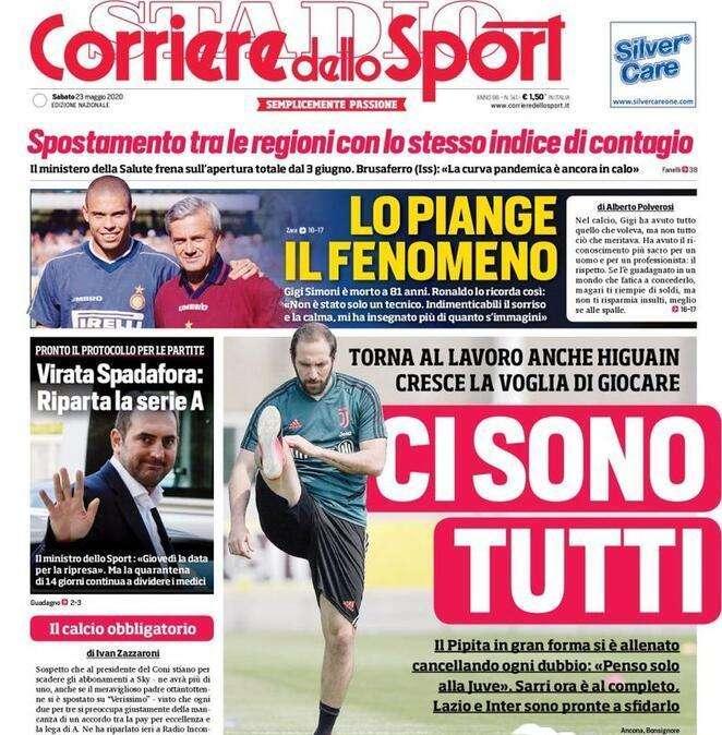 L'apertura del Corriere dello Sport: "Ci sono tutti"