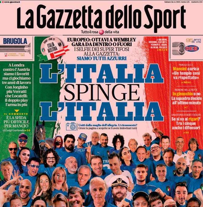 Rassegna stampa sportiva oggi: prime pagine venerdì 25 giugno 2021