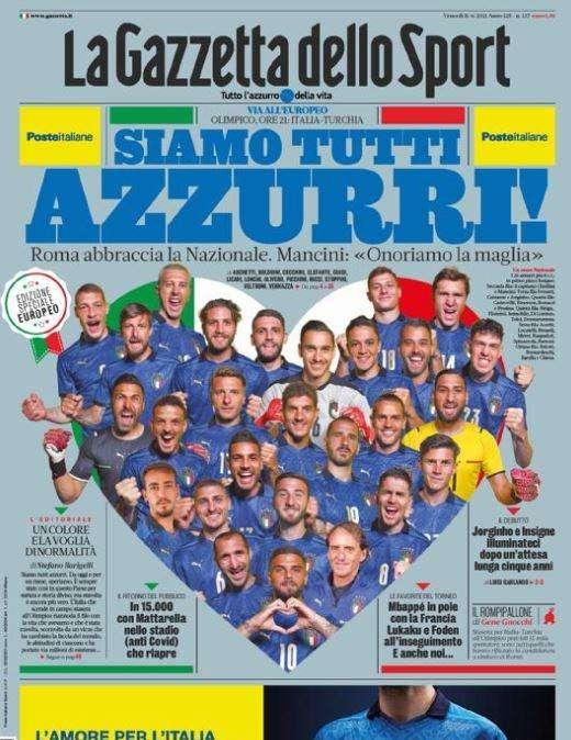 Rassegna stampa sportiva oggi: inizia l'Europeo, forza Italia