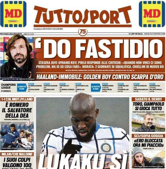 L'apertura di Tuttosport: "Lukaku sì: vai Inter!"