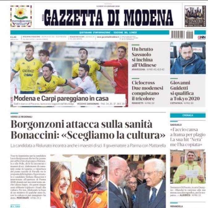 Gazzetta di Modena: "Un brutto Sassuolo si inchina all'Udinese"
