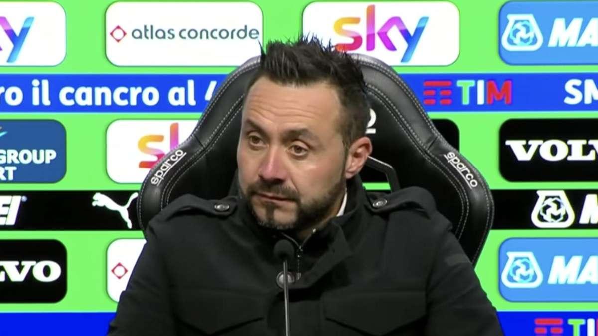 Conferenza De Zerbi: "Non possiamo essere sempre belli ma dobbiamo sempre cercare di esserlo"