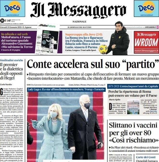 Il Messaggero: "Lazio, c'è la Coppa. Emergenza ed euforia"
