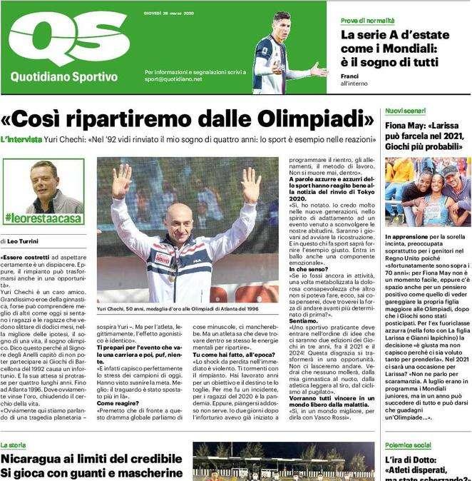 QS in prima pagina: "La Serie A d'estate come i Mondiali: è il sogno di tutti"