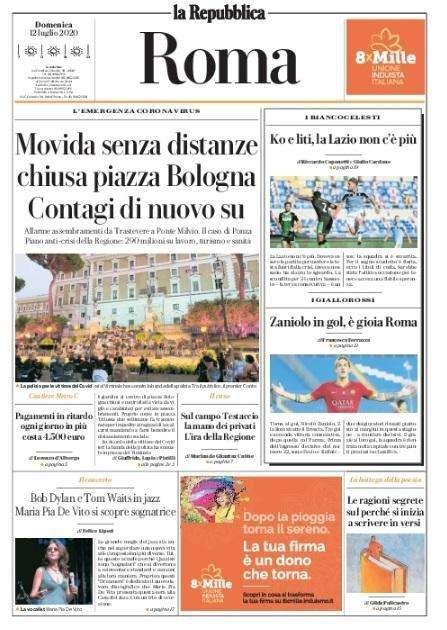 La Repubblica (ed. Roma): "Ko e liti, la Lazio non c'è più"