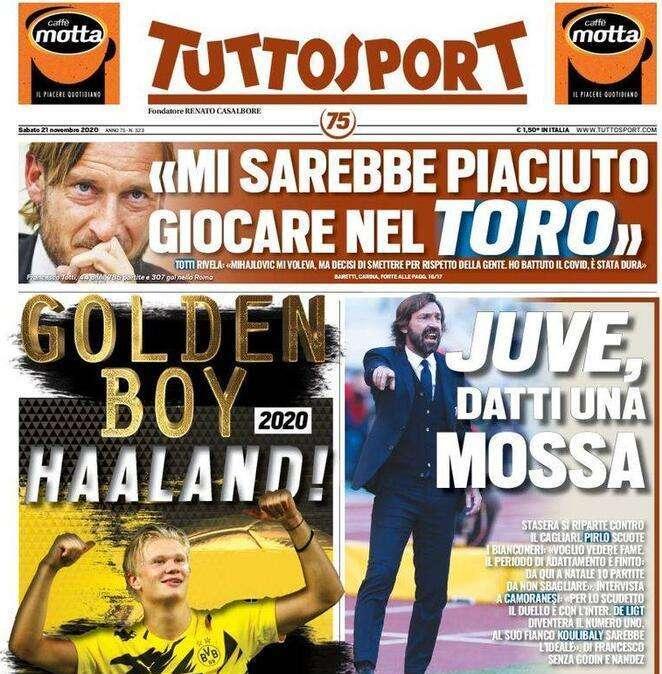 L'apertura di Tuttosport: "Golden boy Haaland! Juve, datti una mossa"