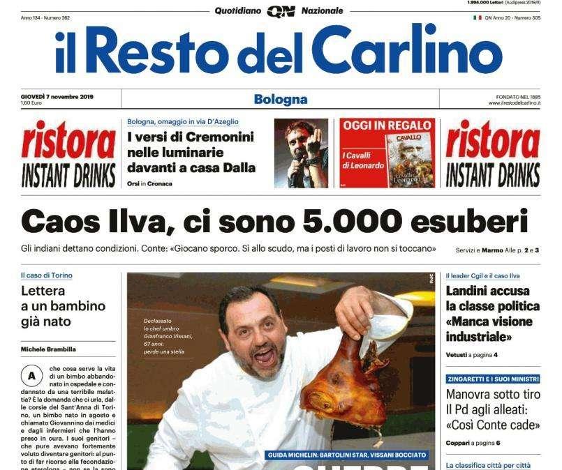 Il Resto del Carlino (ed. Bologna): "I tre tenori hanno perso la voce"
