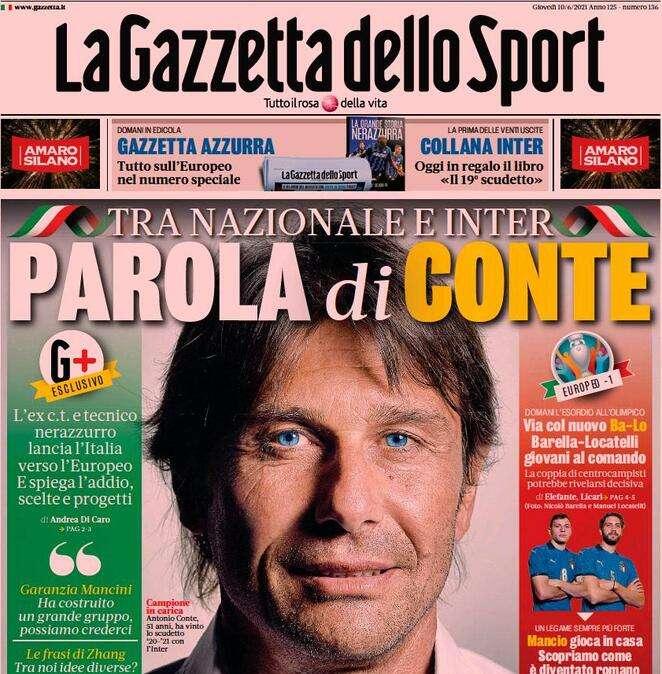 Rassegna stampa sportiva oggi: prime pagine giovedì 10 giugno 2021