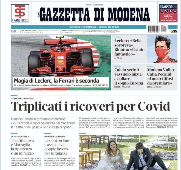 Gazzetta di Modena: "Sassuolo gioiosa macchina da gol con un passo da Europa"