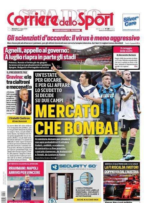 L'apertura del Corriere dello Sport: "Mercato, che bomba!"