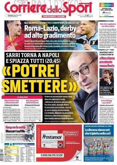 Corriere dello Sport, parla Sarri: "Potrei smettere"