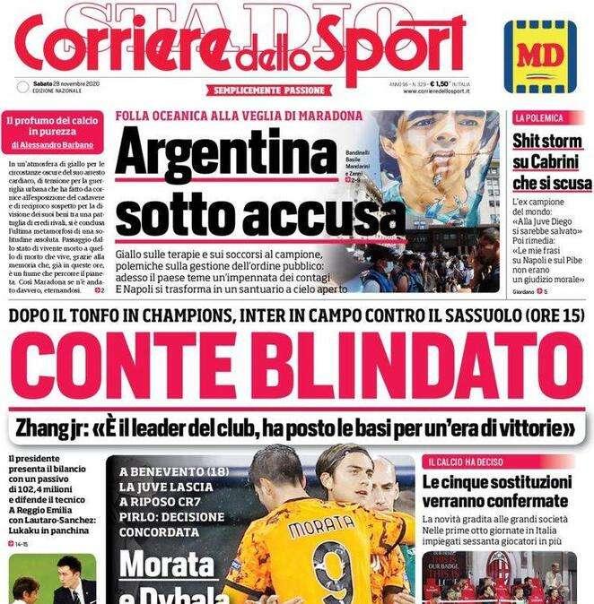 L'apertura del Corriere dello Sport sull'Inter: "Conte blindato"